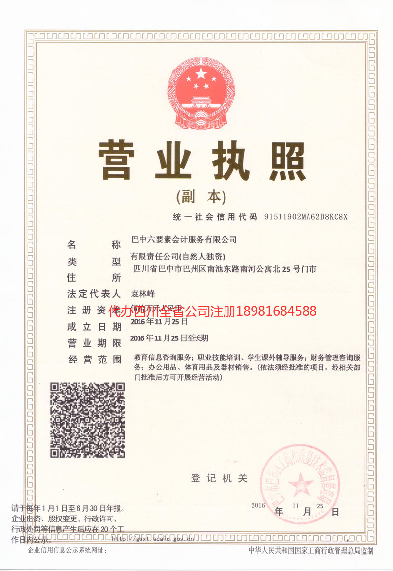 金牛金牛六要素会计服务有限公司